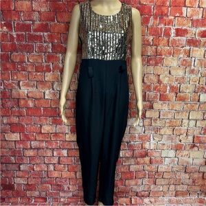 Lavander Vintage Black‎ Crepe Jumpsuit